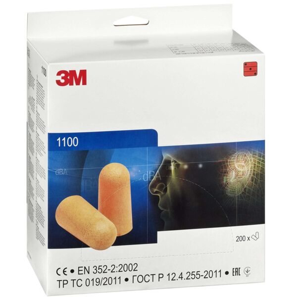 Disposable Ear Plugs 3M 1100 UNCORDED SNR37 (Box of 200) Thumbnail